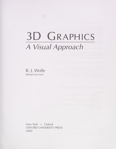 3D Graphics: A Visual Approach
