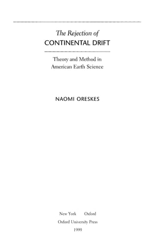 The Rejection of Continental Drift: Theory and Method in American Earth Science