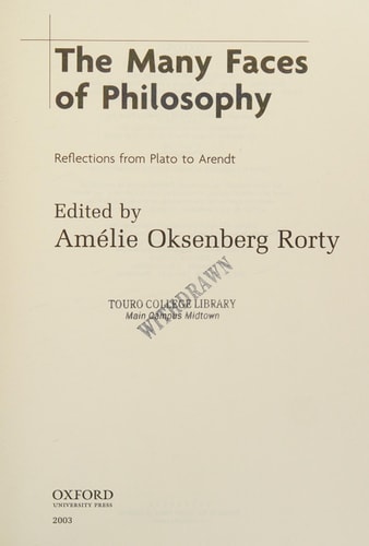The Many Faces of Philosophy: Reflections from Plato to Arendt