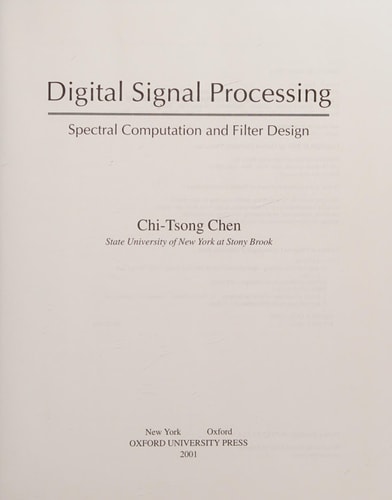 Digital Signal Processing: Spectral Computation and Filter Design