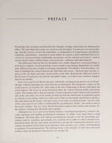 Inner Lives and Social Worlds: Readings in Social Psychology
