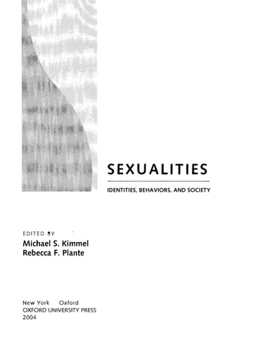 Sexualities Identities, Behaviors, and Society