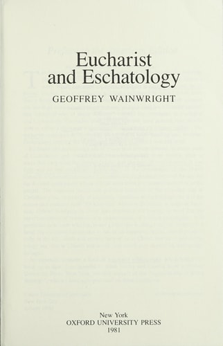 Eucharist and Eschatology