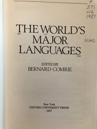 The World's Major Languages