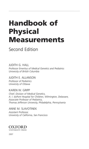 Handbook of Physical Measurements