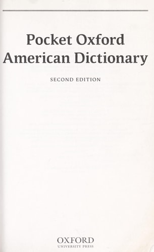 Pocket Oxford American Dictionary