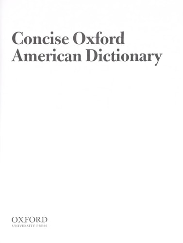 Concise Oxford American Dictionary