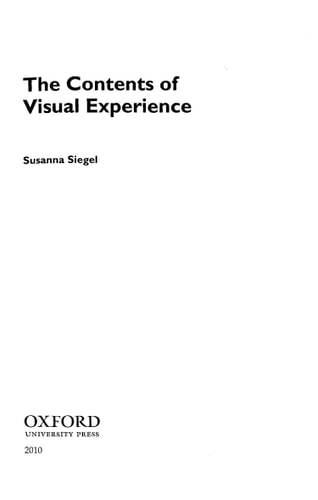 The Contents of Visual Experience