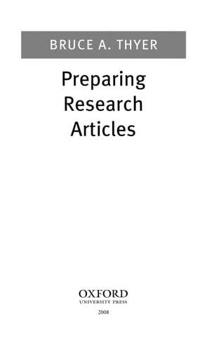 Preparing Research Articles