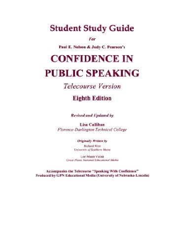 Student Study Guide for Confidence in Public Speaking: 8th Edition