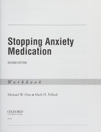 Stopping Anxiety Medication Workbook