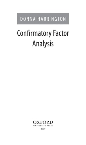 Confirmatory Factor Analysis: Pocket Guide to Social Work Research Methods