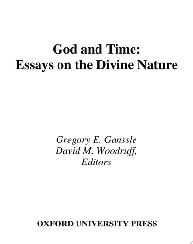God and Time Essays on the Divine Nature