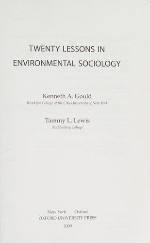 Twenty Lessons in Environmental Sociology