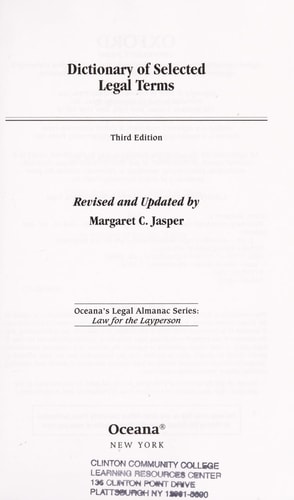 Dictionary of Selected Legal Terms