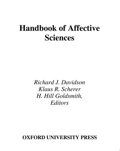 Handbook of Affective Sciences