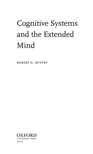 Cognitive Systems and the Extended Mind