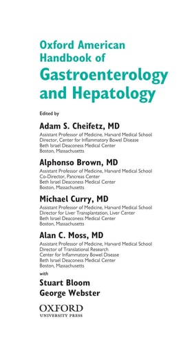 Oxford American Handbook of Gastroenterology and Hepatology