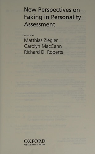 New Perspectives on Faking in Personality Assessments