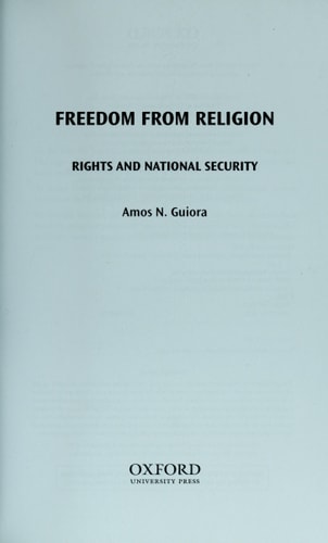 Freedom from Religion: Terrorism, Doctrine of International and Local Control