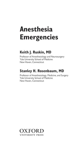 Anesthesia Emergencies
