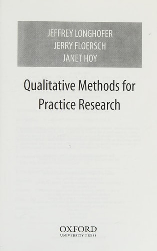 Qualitative Methods for Practice Research: Pocket Guide to Social Work Research Methods