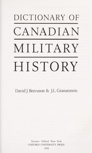 Dictionary of Canadian Military History