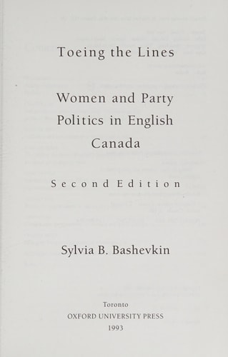 Toeing the Lines: Women and Party Politics in English Canada