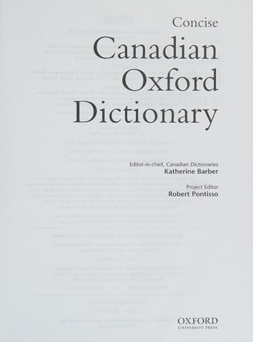 Concise Canadian Oxford Dictionary