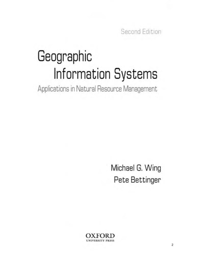 Geographic Information Systems: Applications in Natural Resource Management
