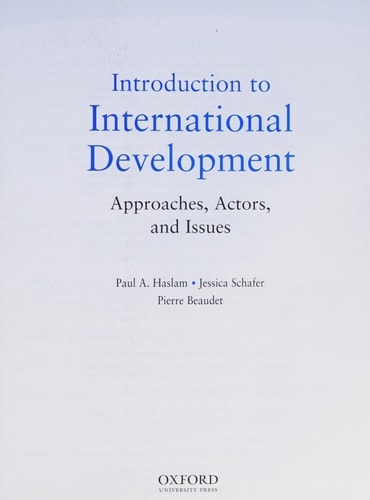Introduction to International Development Approaches, Actors, and Issues