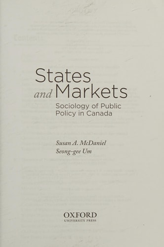 States and Markets: Sociology of Public Policy in Canada