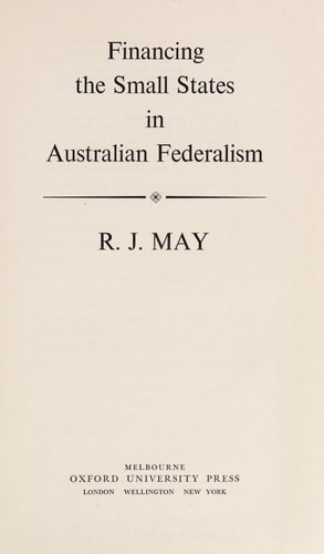 Financing the Small States in Australian Federalism