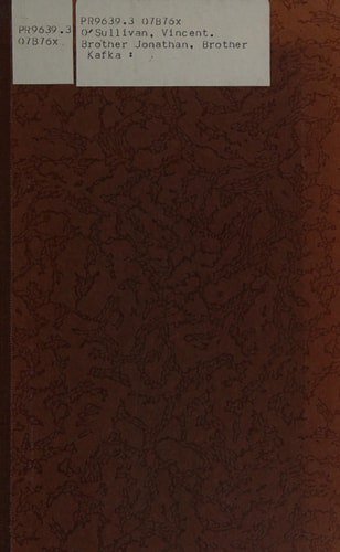 Brother Jonathan, Brother Kafka: Poems