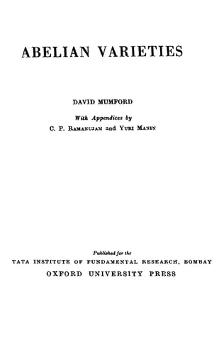 Abelian Varieties