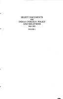 Select Documents on India's Foreign Policy and Relations: 1947-1972