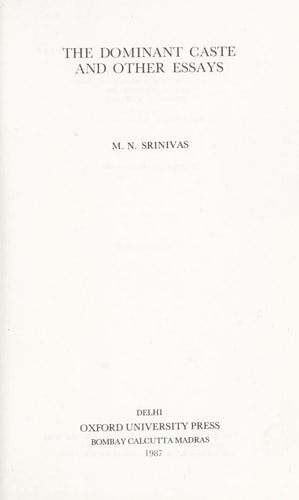 The Dominant Caste and Other Essays