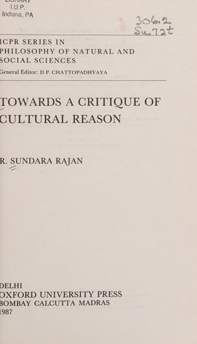 Towards a Critique of Cultural Reason