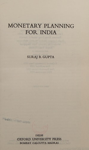 Monetary Planning in India