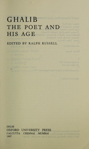 Ghalib: The Poet and His Age