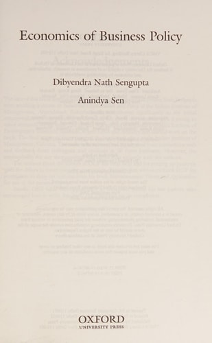Economics of Business Policy