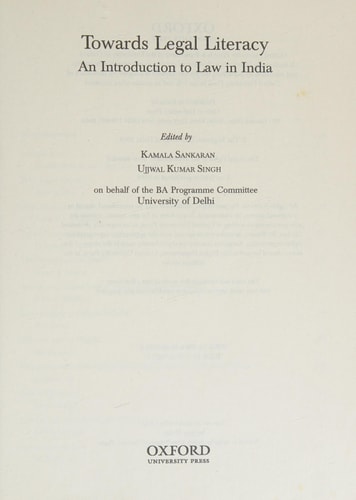 Towards Legal Literacy: An Introduction to Law in India