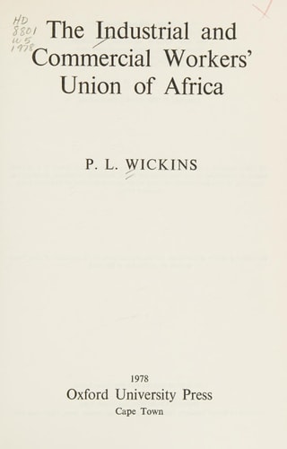 The Industrial and Commercial Workers' Union of Africa