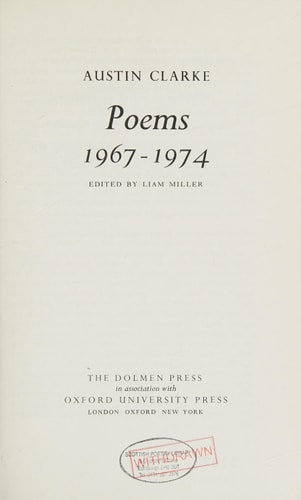 Poems, 1917-1938