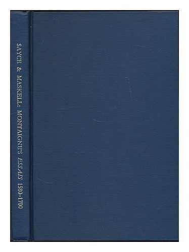 A Descriptive Bibliography of Montaigne's Essais, 1580-1700