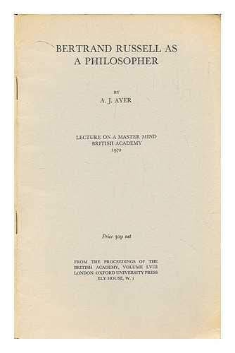Bertrand Russell as a Philosopher