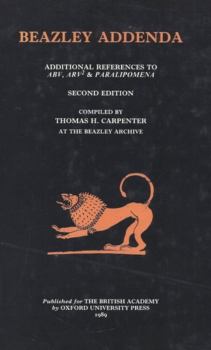 Beazley Addenda: Additional References to ABV, ARV2 & Paralipomena