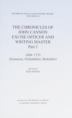 The Chronicles of John Cannon, Excise Officer and Writing Master, Part 1: 1684-1733