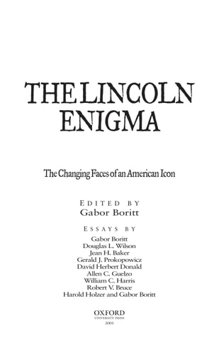 The Lincoln Enigma: The Changing Faces of an American Icon