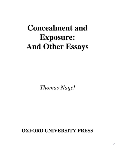 Concealment and Exposure: And Other Essays